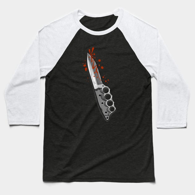 Brass Knuckle knife Baseball T-Shirt by Lazrartist